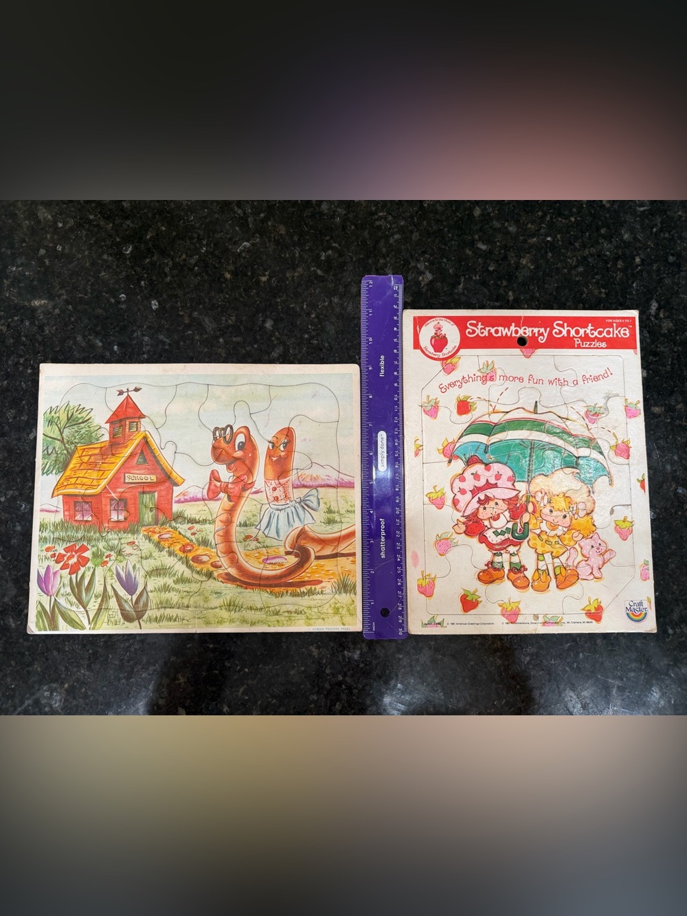 Vintage Kids Puzzle - Pink and Red Character Panels